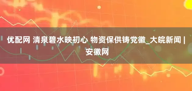 优配网 清泉碧水映初心 物资保供铸党徽_大皖新闻 | 安徽网