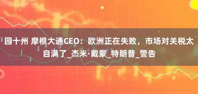 园十州 摩根大通CEO：欧洲正在失败，市场对关税太自满了_杰米·戴蒙_特朗普_警告